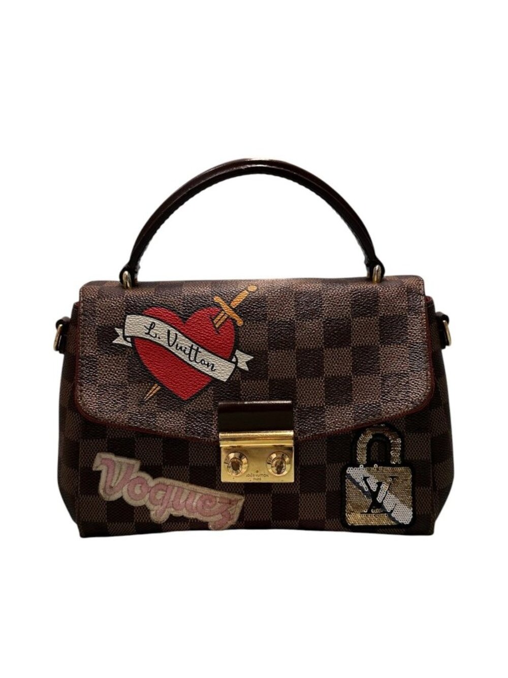 Louis Vuitton Damier Croisette Brown Gold Shoulder Bag
